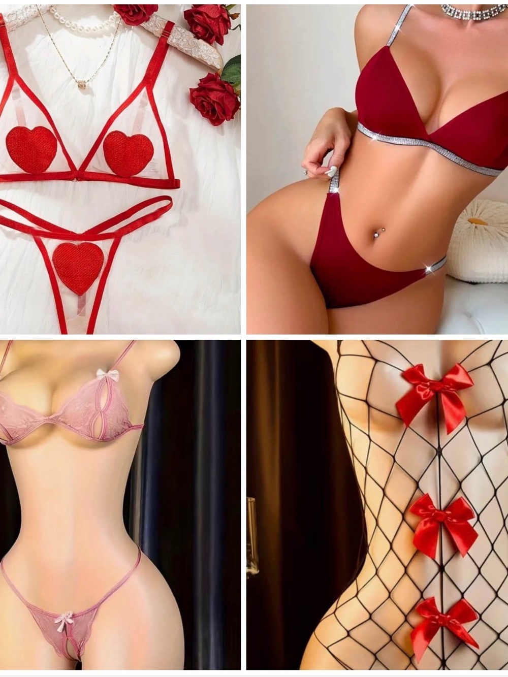 NEW! 4-Piece Sexy Lingerie Bundle Sz L
